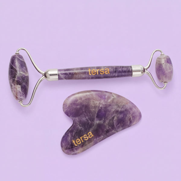 TERSA Skin · Gua Sha + Rodillo de Cuarzo Rosa
